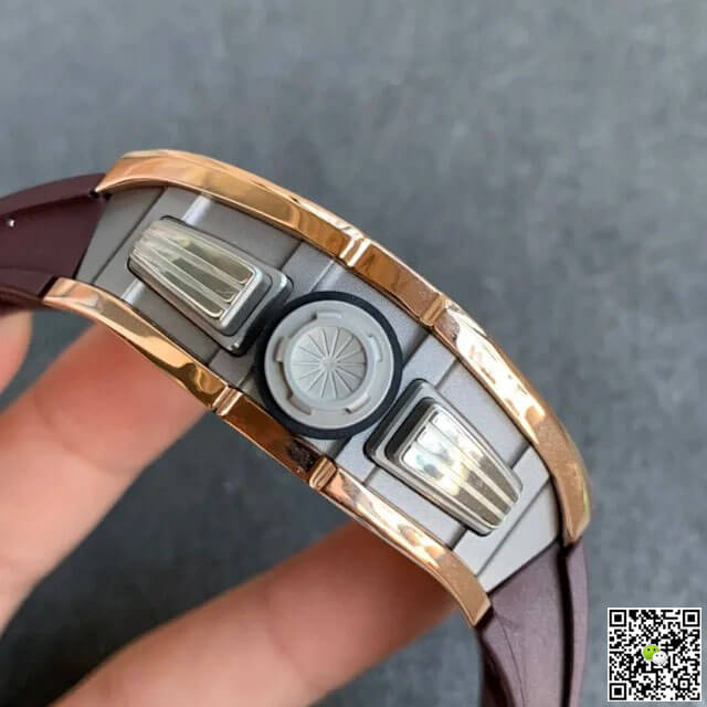 Replica Richard Mille RM011 1:1 Best Edition KV Factory Brown Rubber Strap