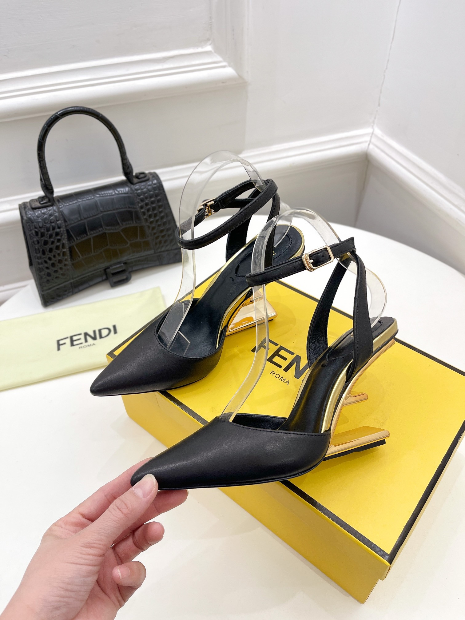 F**di first leather high-heel sandals