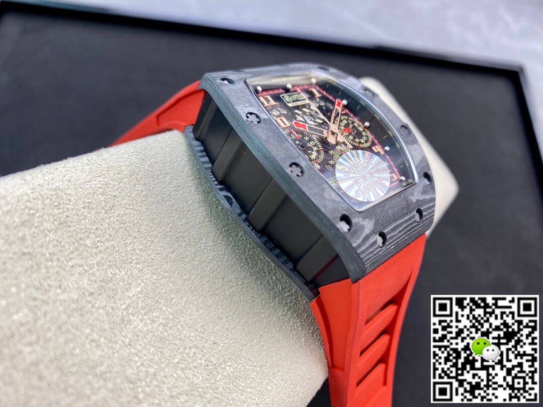 Richard Mille Replica RM011 1:1 Best Edition KV Factory V3 Red Rubber Strap