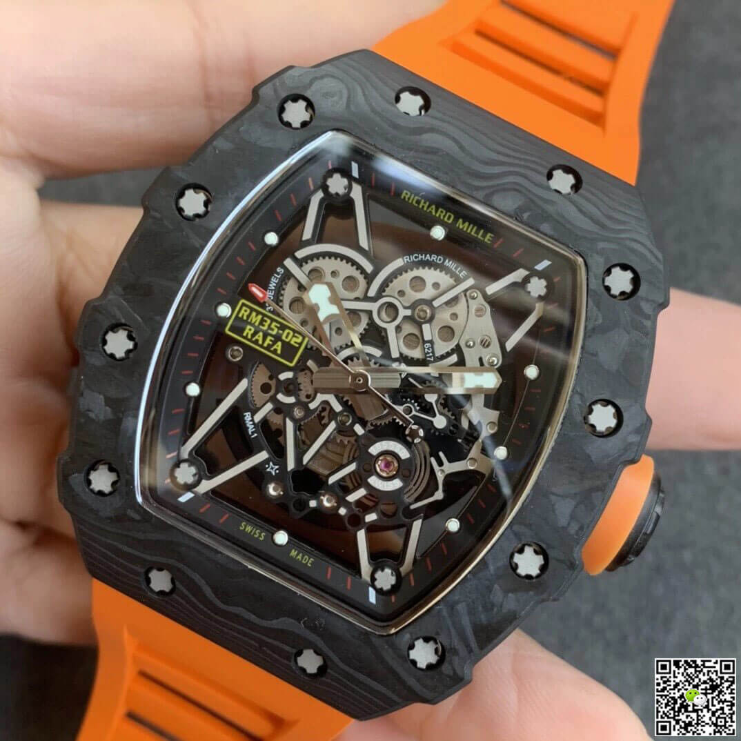 Replica Richard Mille RM35-02 1:1 Best Edition KV Factory V3 Orange Strap