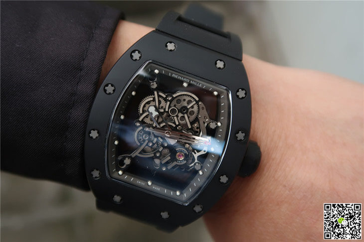 Replica Richard Mille RM055 1:1 Best Edition KV Factory Black Strap