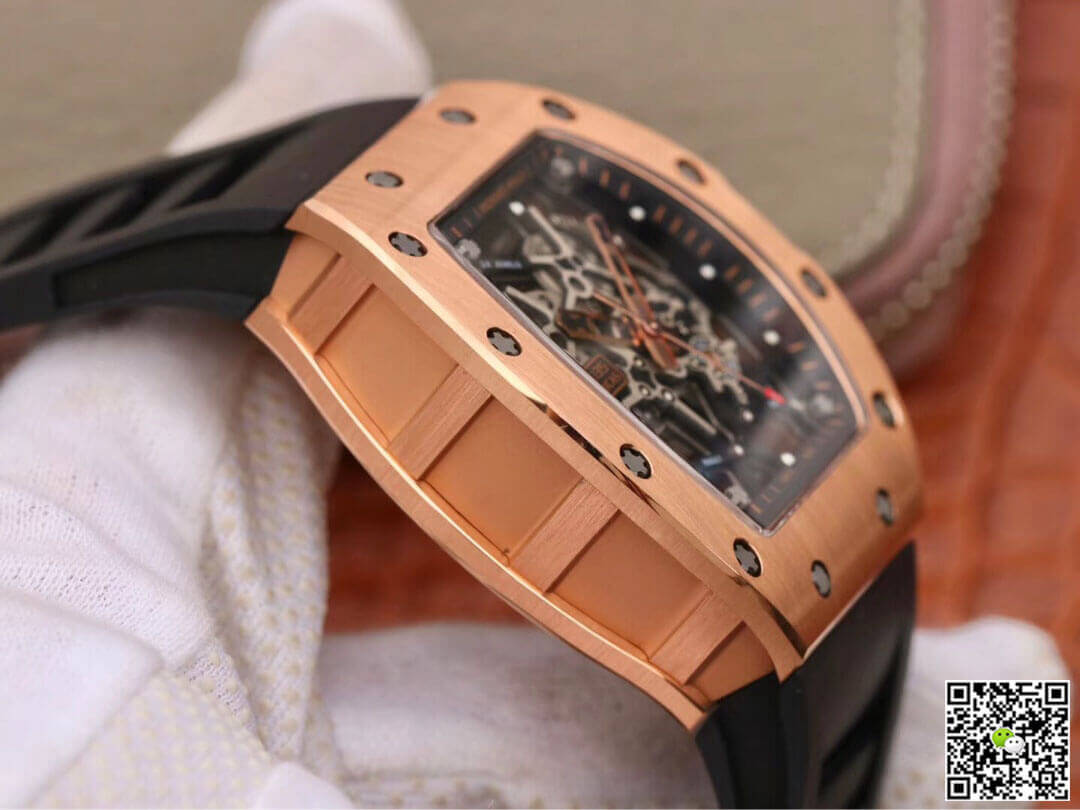 Replica Richard Mille RM035 Americas KV Factory 1:1 Best Edition Rose Gold Black Strap