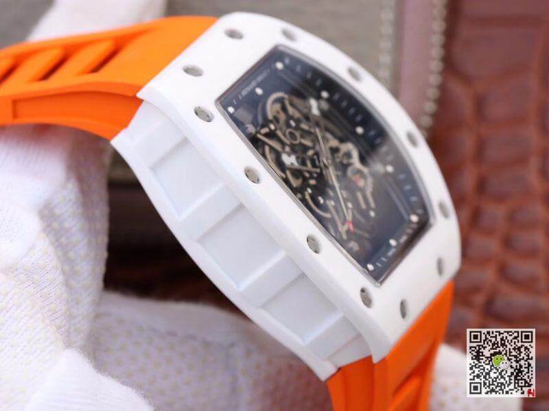 Replica Richard Mille RM055 KV Factory 1:1 Best Edition Swiss ETA8215 Orange Strap