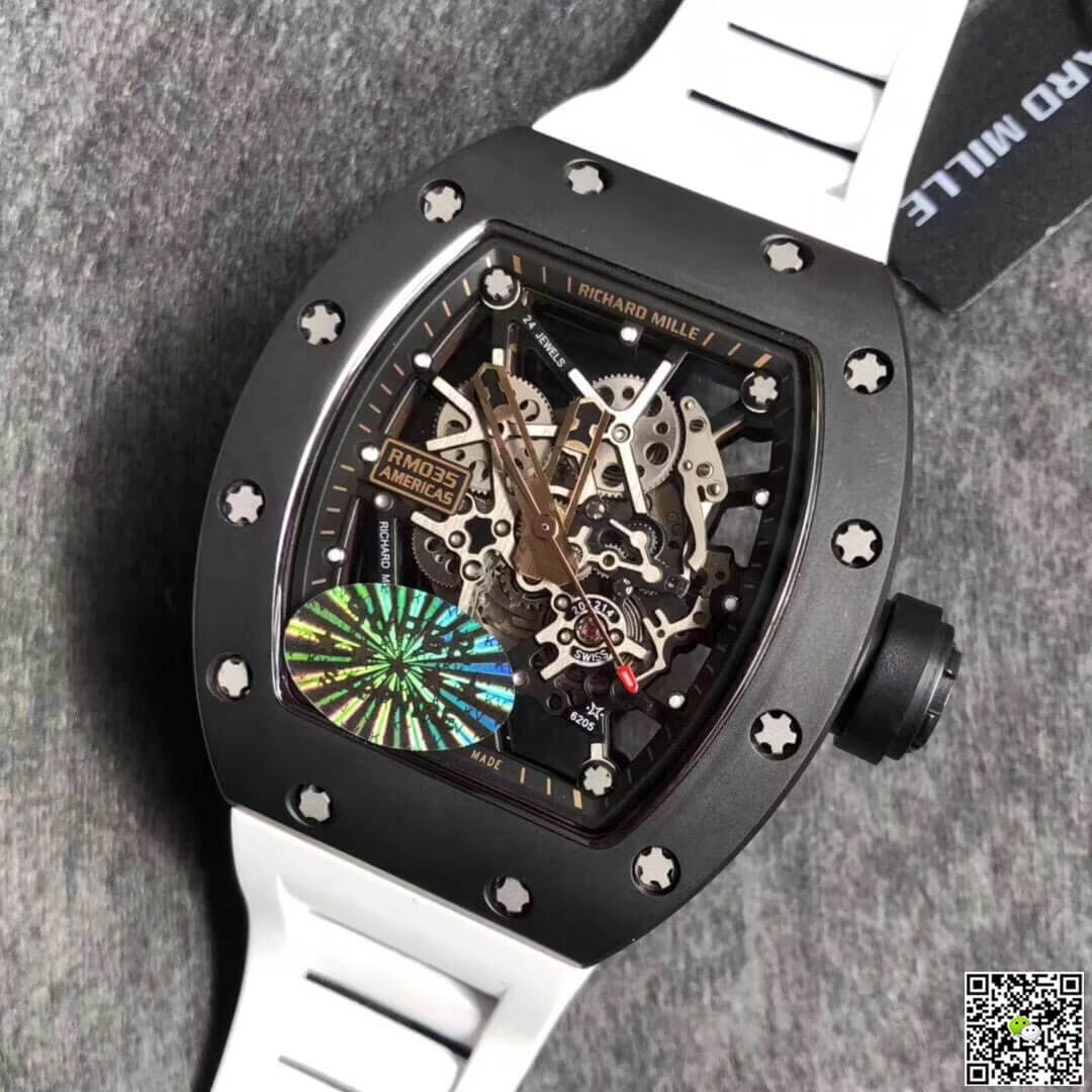 Replica Richard Mille RM035 Americas KV Factory 1:1 Best Edition White Strap