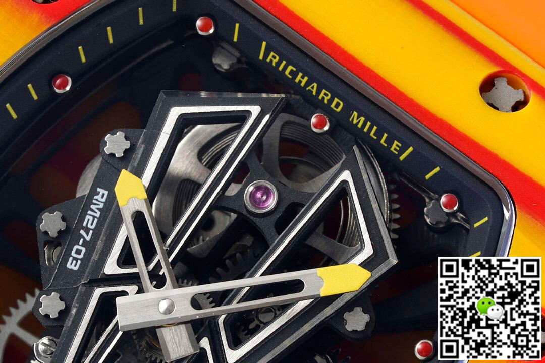 Replica Richard Mille RM27-03 Rafael Nadal Tourbillon 1:1 Best Edition RM Factory Orange Rubber Strap