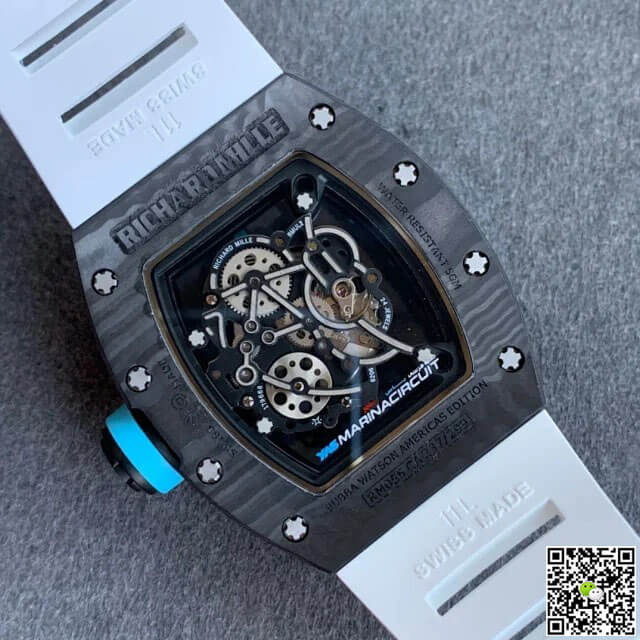 Replica Richard Mille RM055 1:1 Best Edition KV Factory V2 Carbon Fiber Rubber Strap