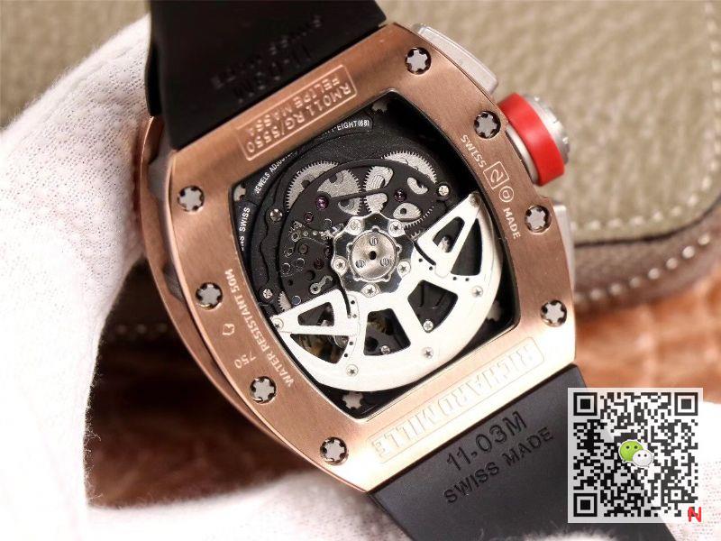Replica Richard Miller RM011-03 flyback Chronograph 1:1 Best Edition KV factory rose gold case Swiss RMAC3