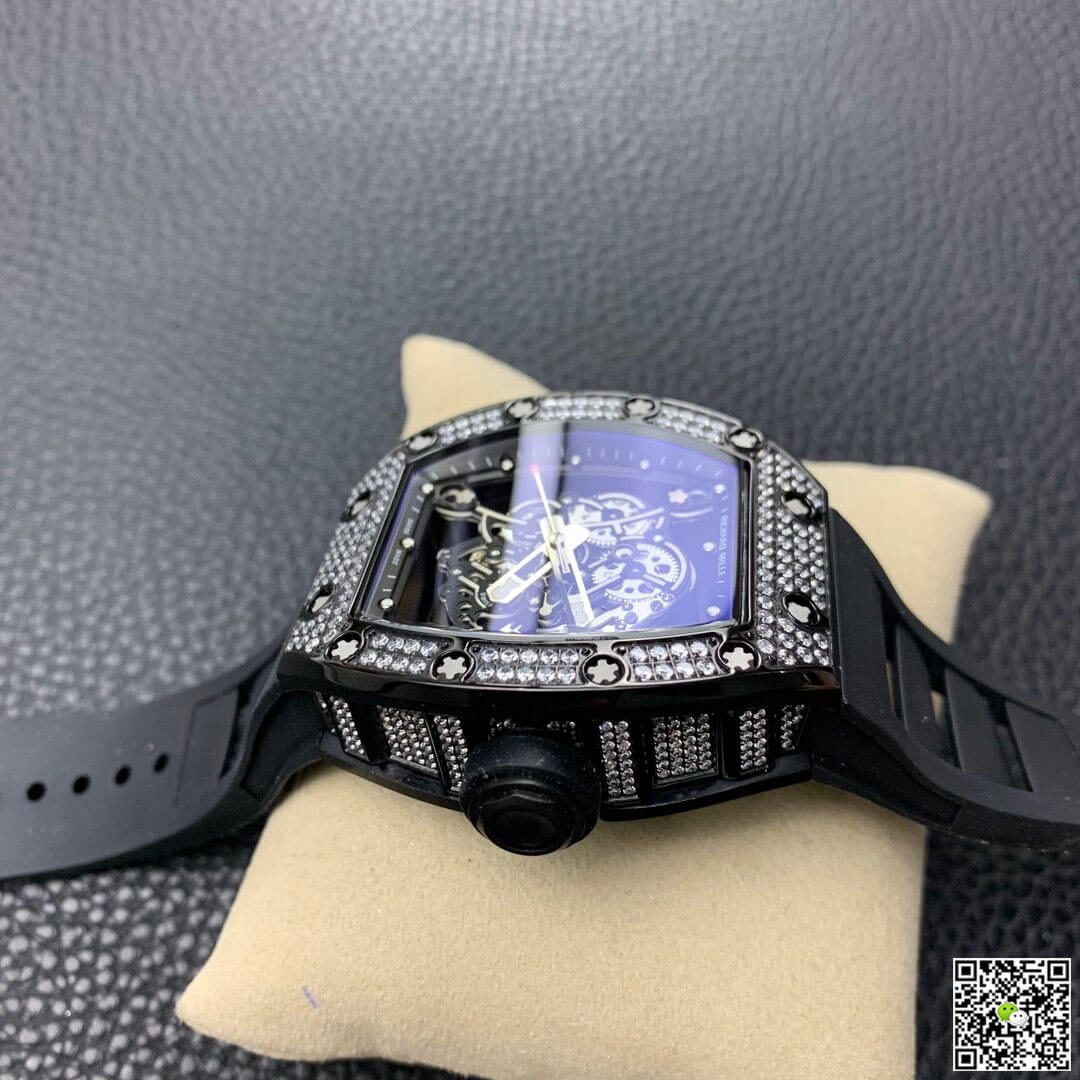 Replica Richard Mille RM055 1:1 Best Edition KV Factory D1am0nd Skeleton Dial