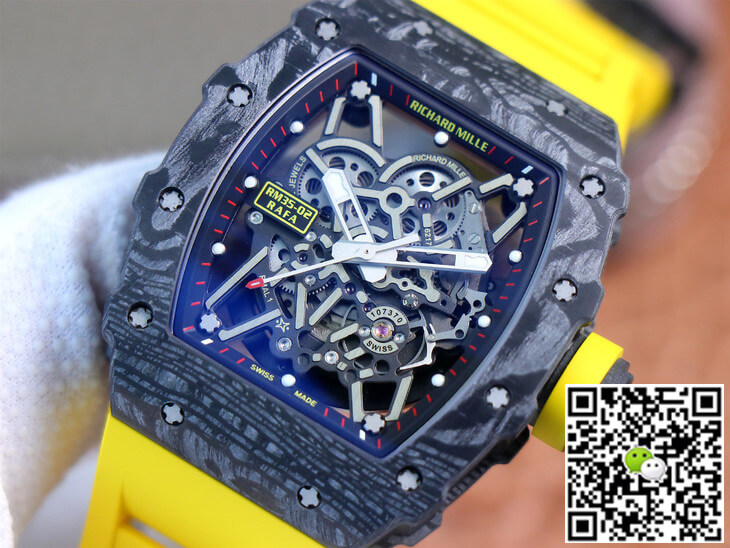 Replica Richard Mille RM35-02 1:1 Best Edition ZF Factory Yellow Rubber Strap