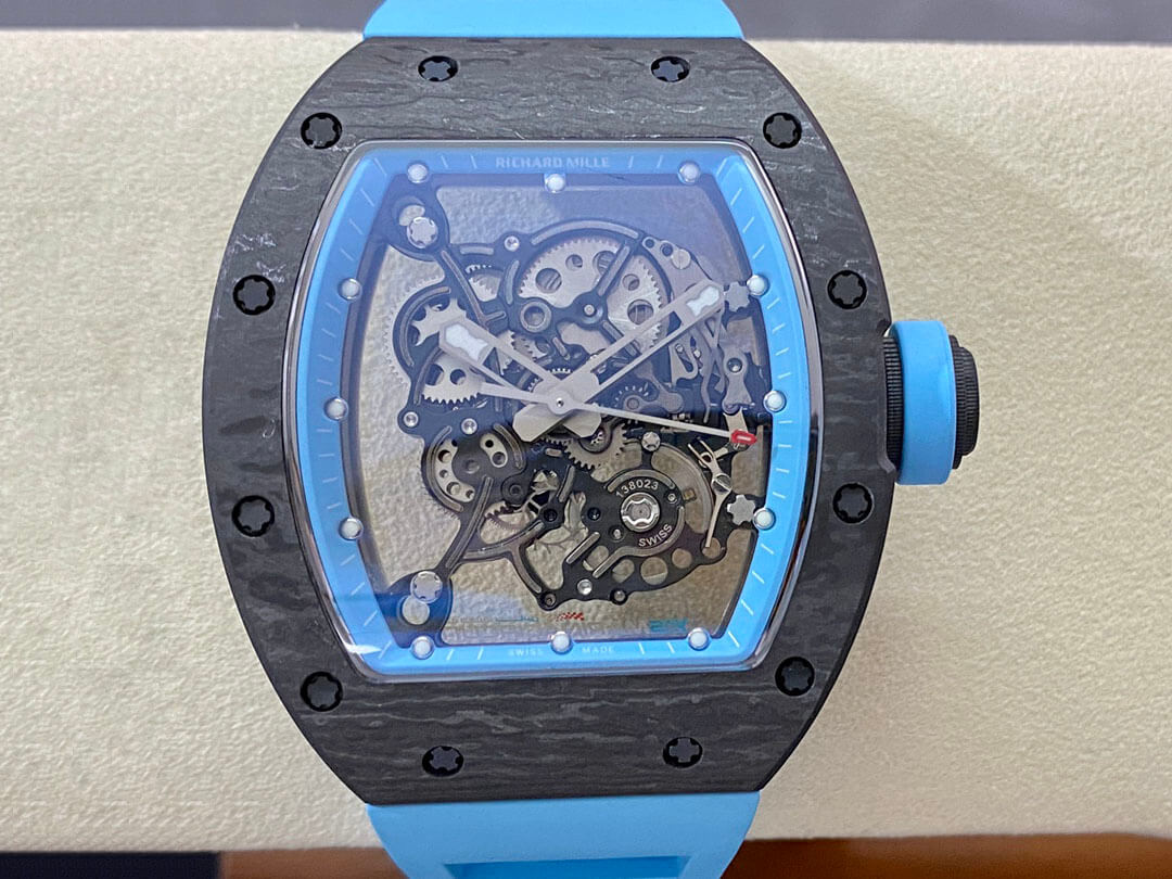 Replica Richard Mille RM-055 1:1 Best Edition BBR Factory Blue Strap