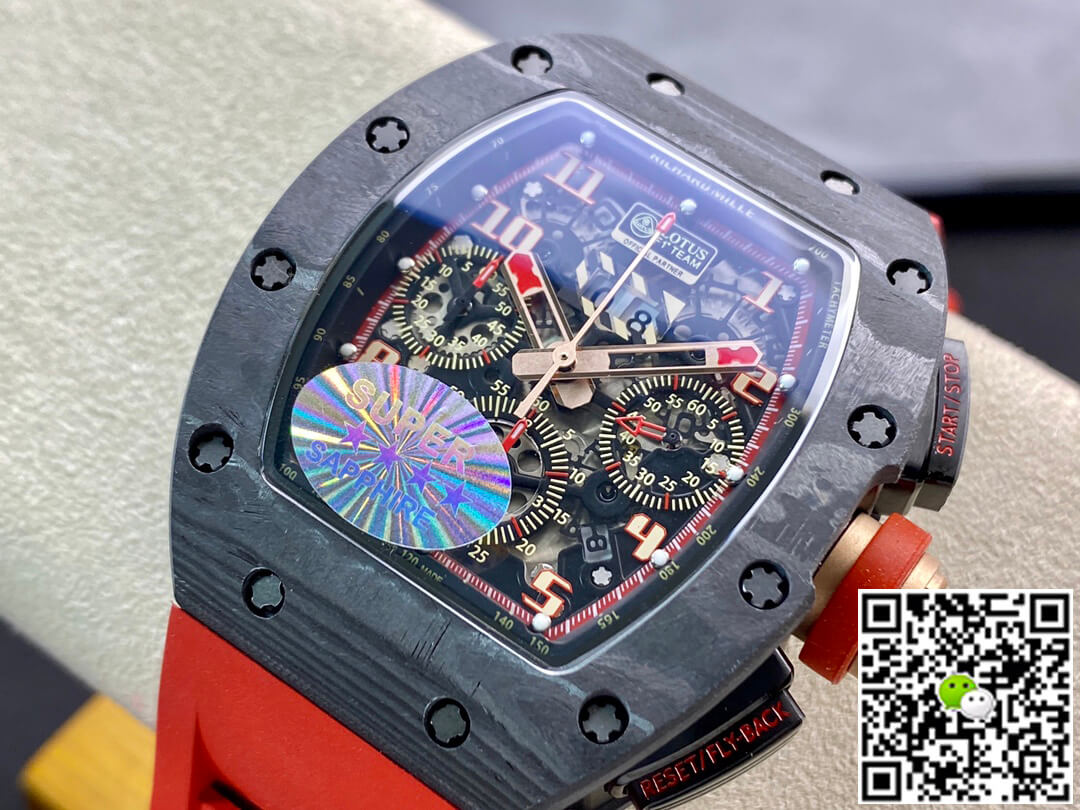 Richard Mille Replica RM011 1:1 Best Edition KV Factory V3 Red Rubber Strap