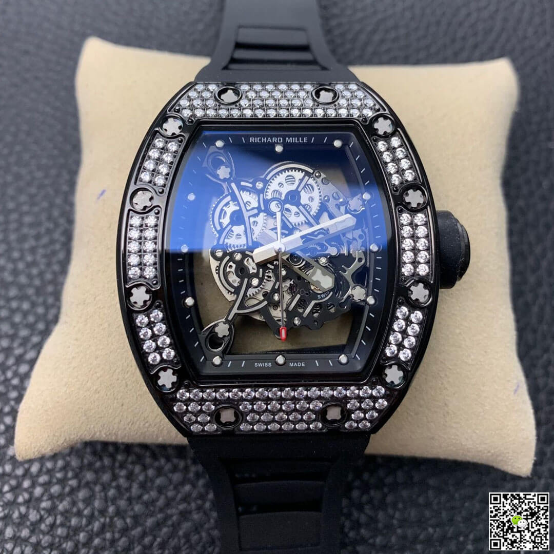 Replica Richard Mille RM055 1:1 Best Edition KV Factory D1am0nd Skeleton Dial