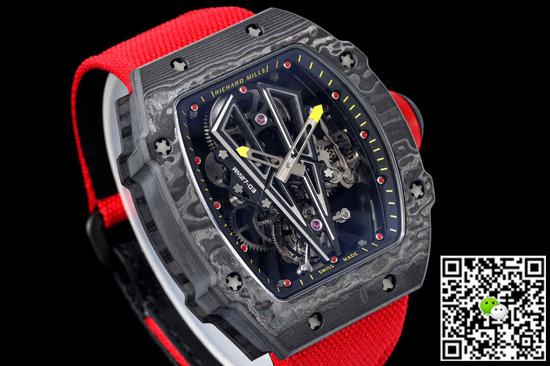 Replica Richard Mille RM27-03 Rafael Nadal Tourbillon 1:1 Best Edition RM Factory Red Strap
