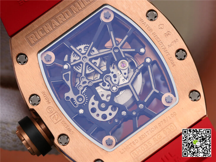 Replica Richard Mille RM035 Americas KV Factory 1:1 Best Edition Rose Gold