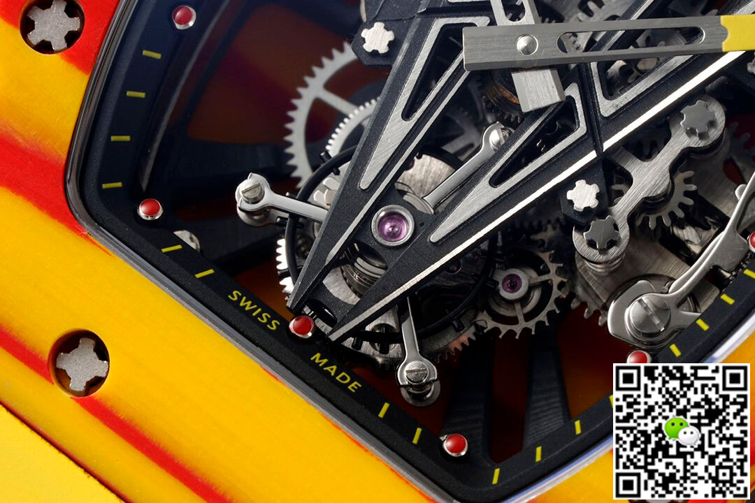 Replica Richard Mille RM27-03 Rafael Nadal Tourbillon 1:1 Best Edition RM Factory Yellow Rubber Strap