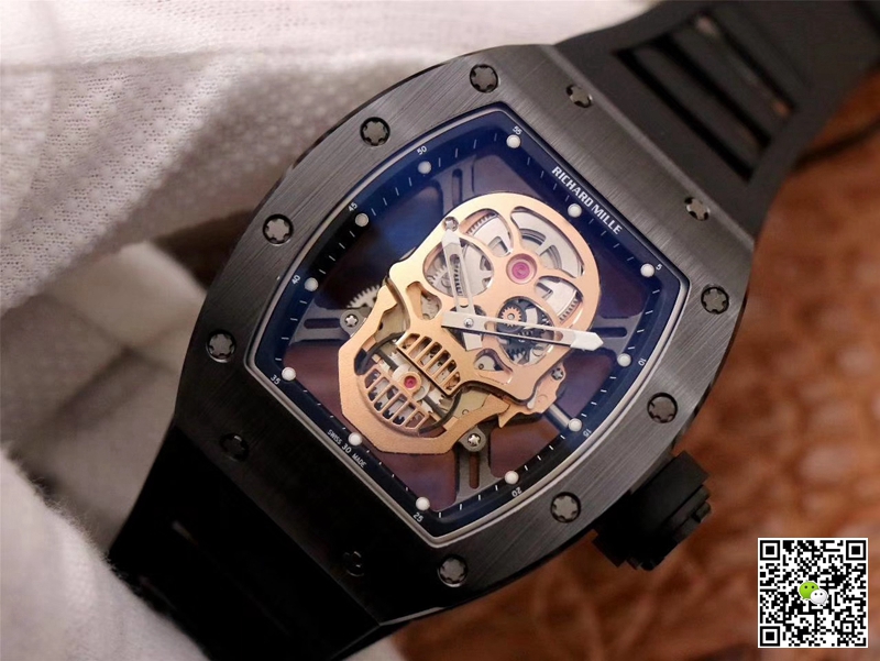 Replica Richard Mille RM052-01 1:1 Best Edition ZF Factory Rose Gold Skull Dial Swiss Movement