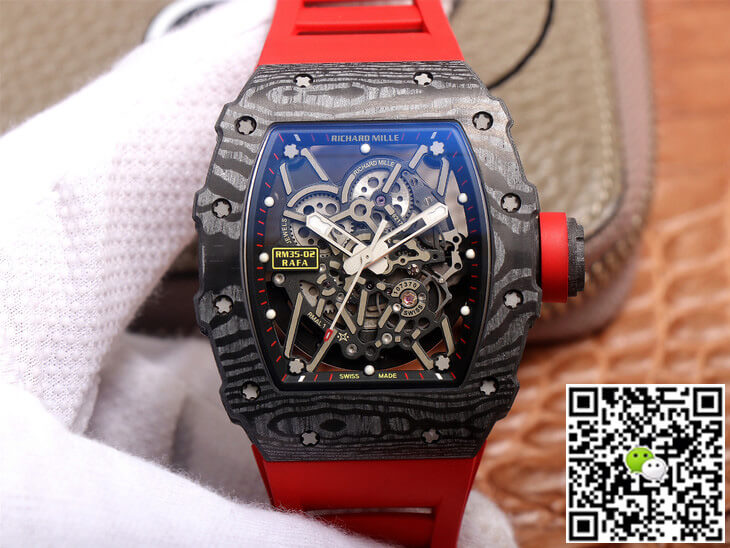 Replica Richard Mille RM35-02 1:1 Best Edition ZF Factory Red Rubber Strap