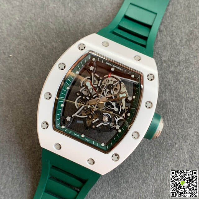 Replica Richard Mille RM055 1:1 Best Edition KV Factory V2 Ceramic Green Strap