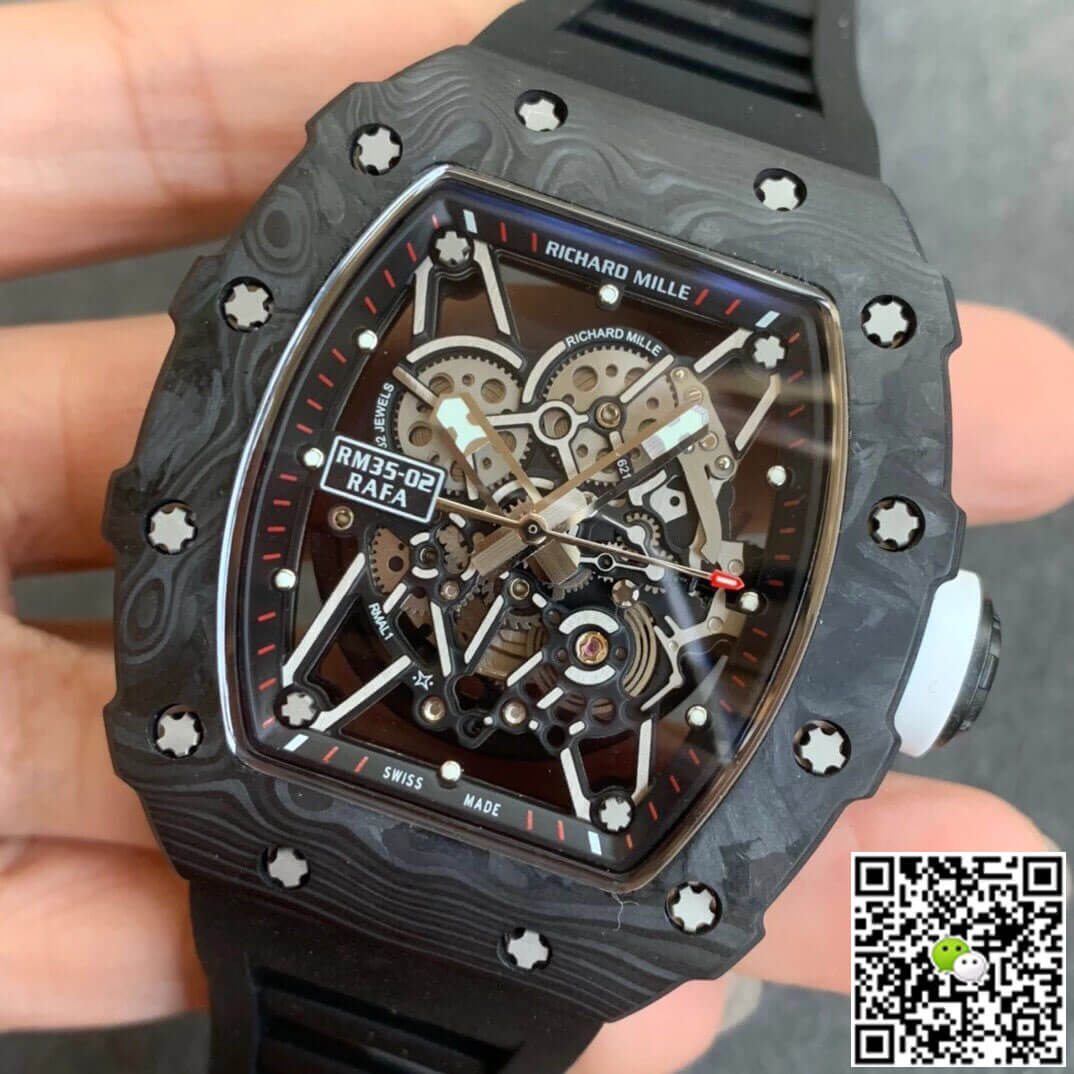 Replica Richard Mille RM035-02 1:1 Best Edition KV Factory Carbon Fiber Black Strap