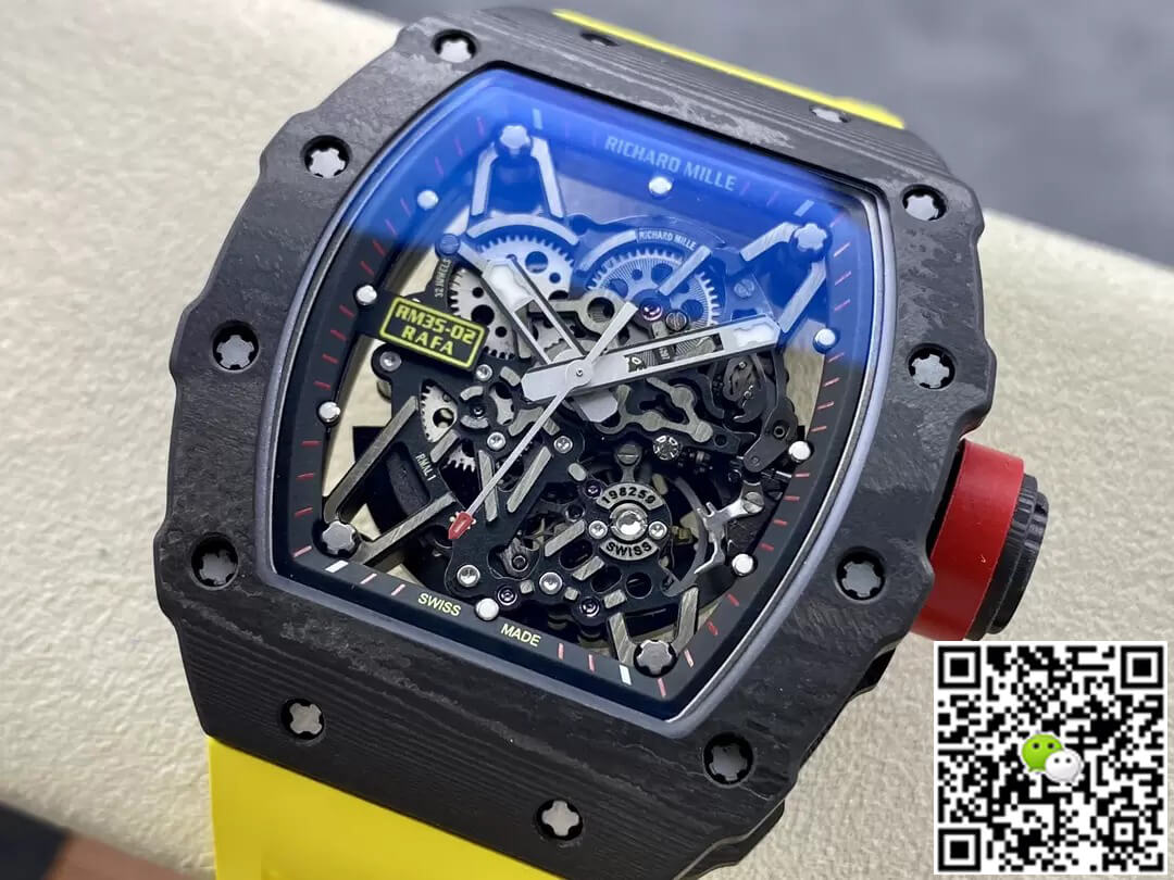 Richard Mille Replica RM35-02 1:1 Best Edition T+ Factory NTPT Carbon Fiber Yellow Strap