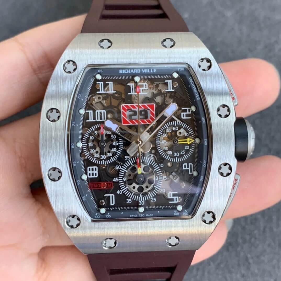Replica Richard Mille RM11 1:1 Best Edition KV Factory Titanium Brown Strap