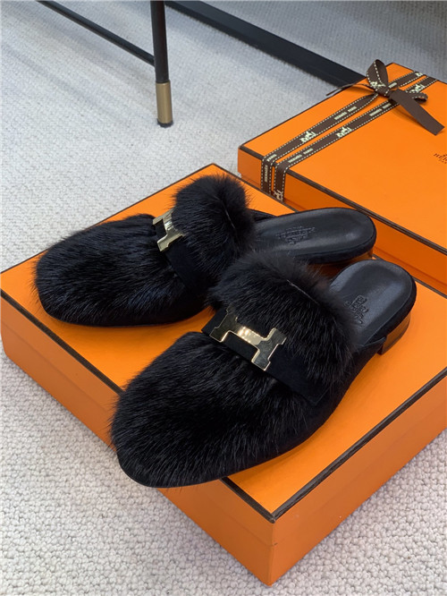 H**me5 mink loafers slippers