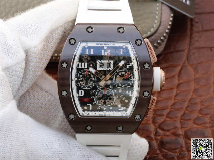 Replica Richard Mille RM011 1:1 Best Edition KV Factory Ceramic White Strap