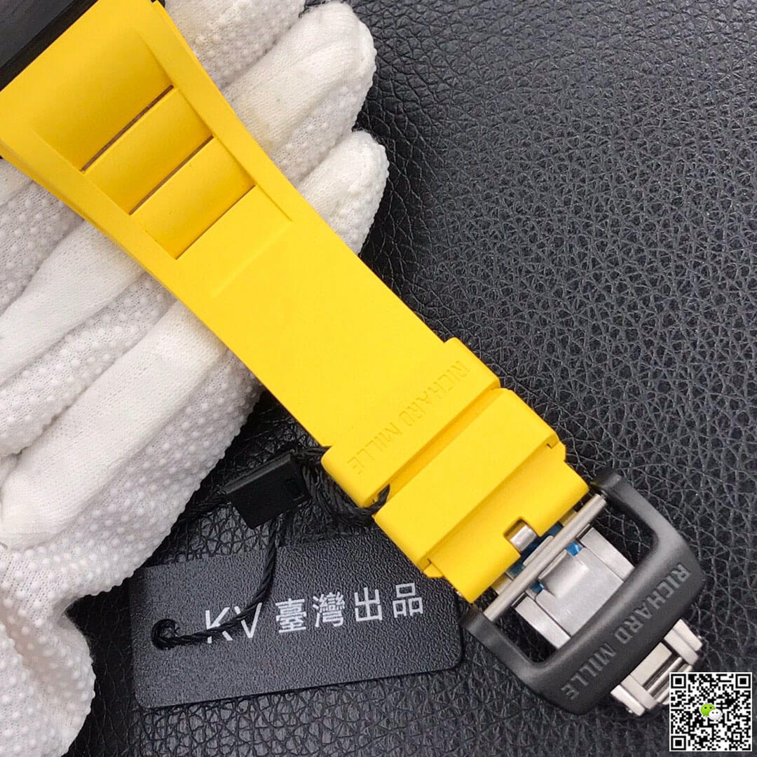 Replica Richard Mille RM-011 1:1 Best Edition KV Factory Yellow Strap