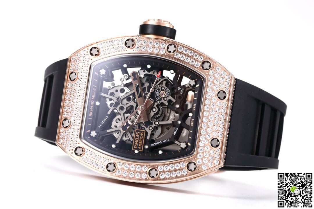 Replica Richard Mille RM035 Americas 1:1 Best Edition KV Factory D1am0nd Case