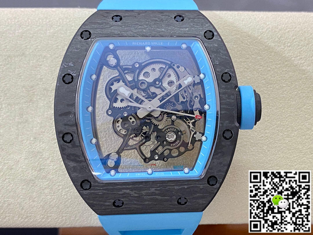Replica Richard Mille RM-055 1:1 Best Edition BBR Factory Blue Strap
