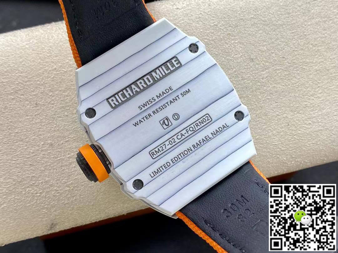 Replica Richard Mille RM27-02 1:1 Best Edition RM Factory Skeleton Tourbillon Orange Strap