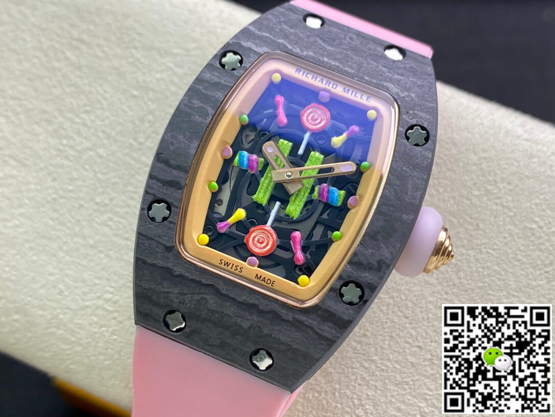 Richard Mille Replica RM-07 Bon Bon 1:1 Best Edition RM Factory Pink Strap