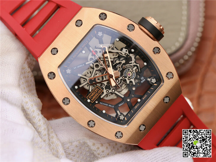 Replica Richard Mille RM035 Americas KV Factory 1:1 Best Edition Rose Gold