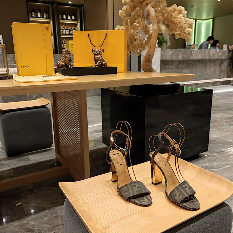 F**di electroplated high heel sandals