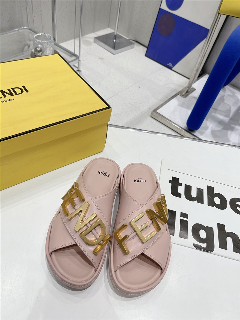 F**di metal logo slides