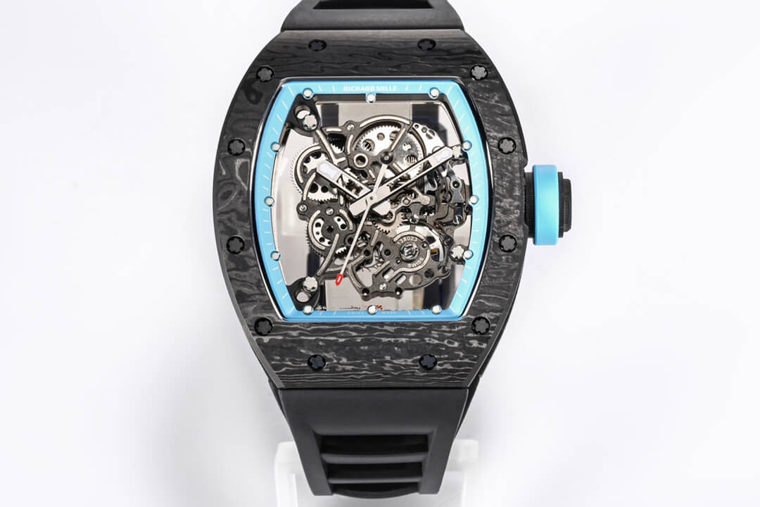 Replica Richard Mille RM055 NTPT 1:1 Best Edition BBR Factory Black Rubber Strap
