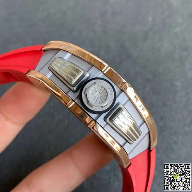 Replica Richard Mille RM011 1:1 Best Edition KV Factory Rose Gold Red Strap