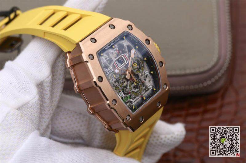 Replica Richard Mille RM11-03 KV Factory 1:1 Best Edition Swiss ETA7750 Yellow Strap