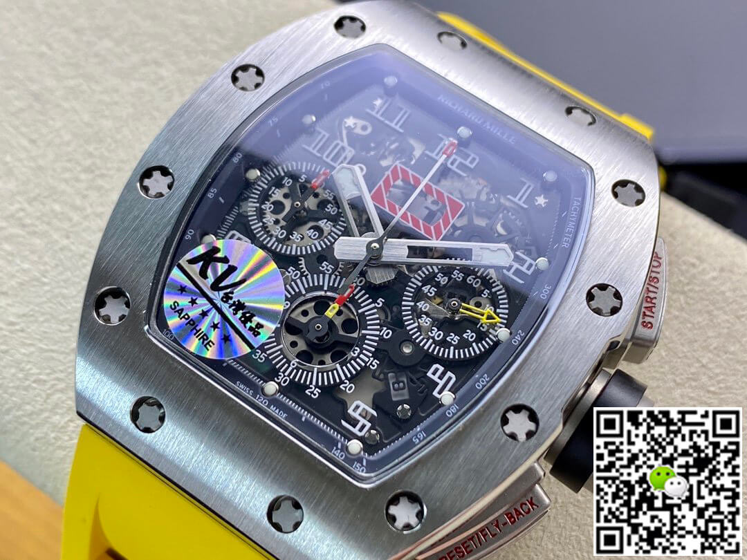 Replica Richard Mille RM11 1:1 Best Edition KV Factory Titanium Yellow Strap