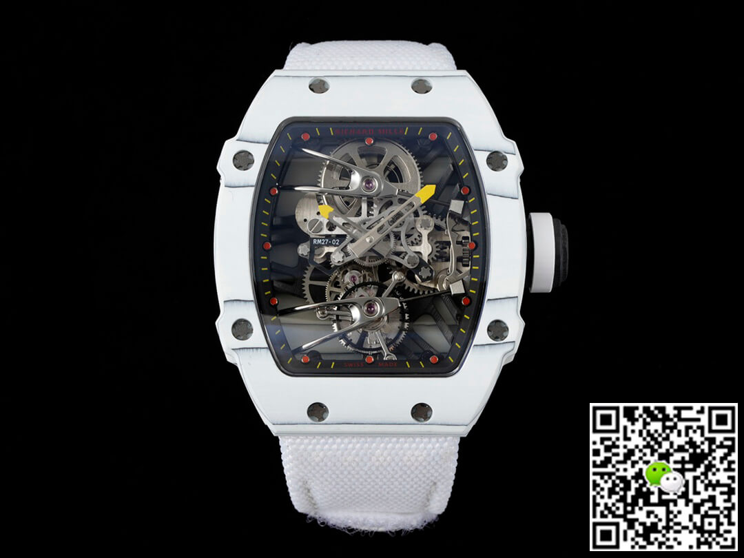 Replica Richard Mille RM27-02 Rafael Nadal Tourbillon 1:1 Best Edition RM Factory White Strap