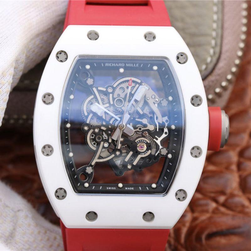 Replica Richard Mille RM055 KV Factory 1:1 Best Edition Swiss ETA8215 Red Rubber Strap