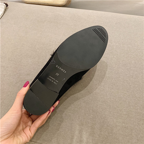 H**me5 sheepskin mink loafers