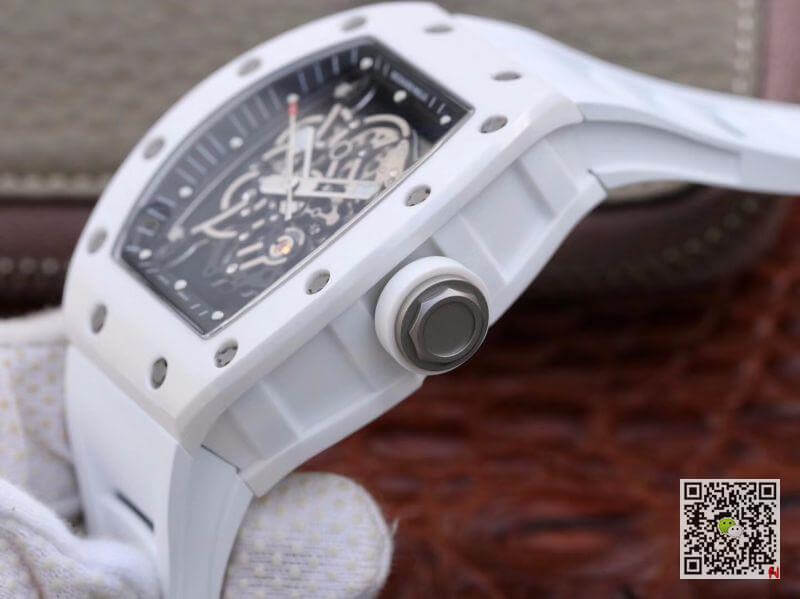 Replica Richard Mille RM055 KV Factory 1:1 Best Edition Swiss ETA8215 White Strap
