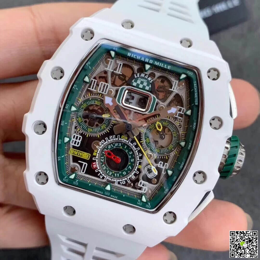 Replica Richard Mille RM011-03 1:1 Best Edition KV Factory White Strap