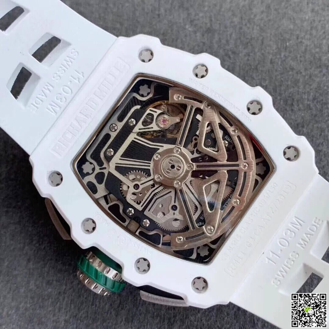 Replica Richard Mille RM011-03 1:1 Best Edition KV Factory White Strap