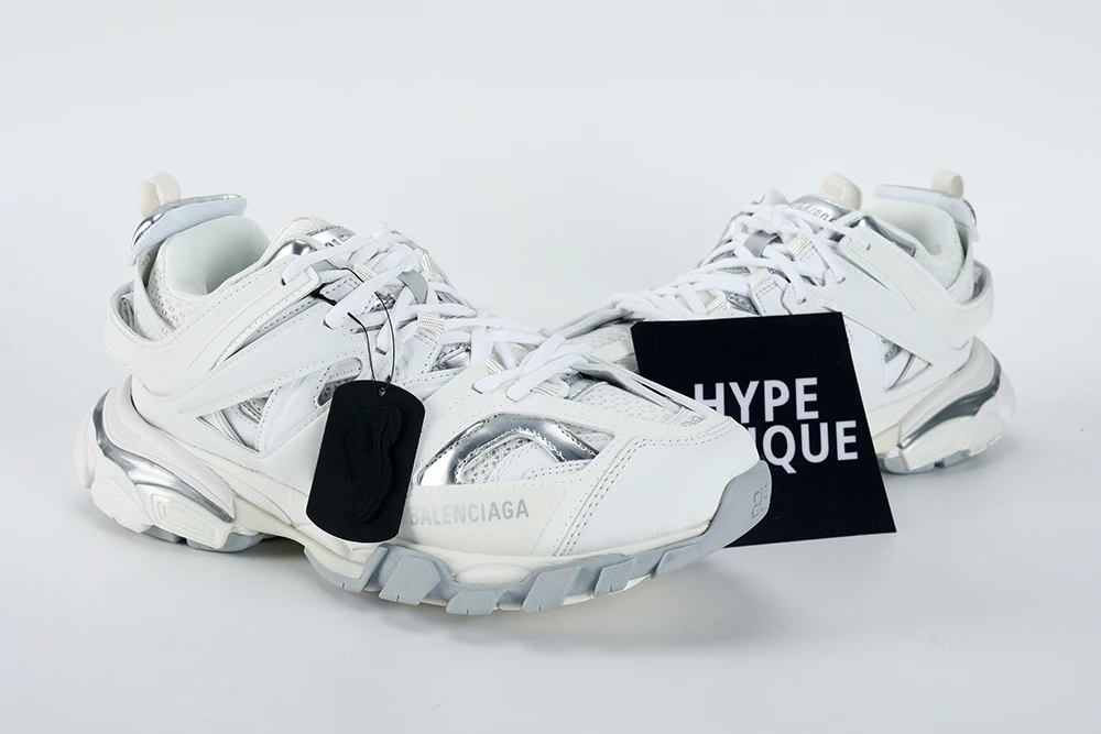 Ba1en*iaga Track Sneaker White   Silver