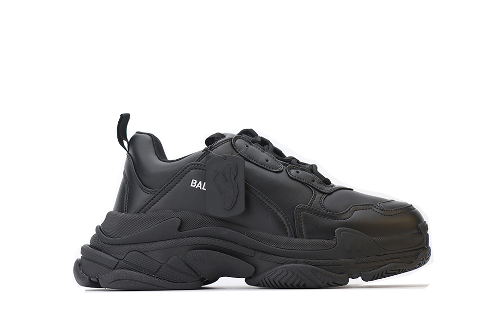 Ba1en*iaga Triple S Sneaker  Black  Leather