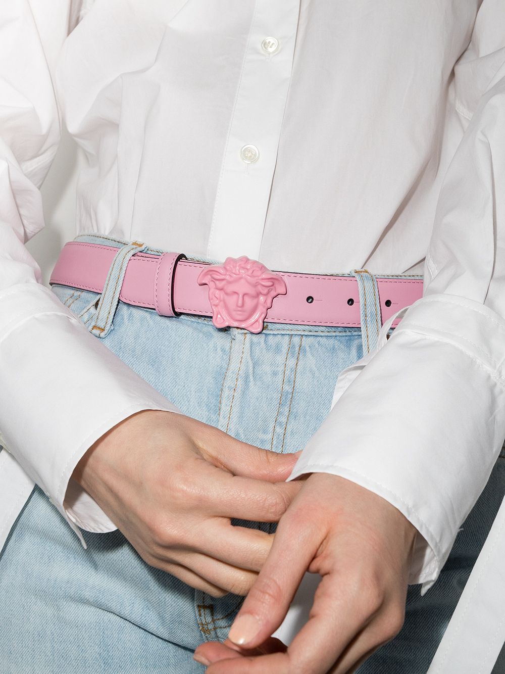 Versace Medusa tonal buckle belt