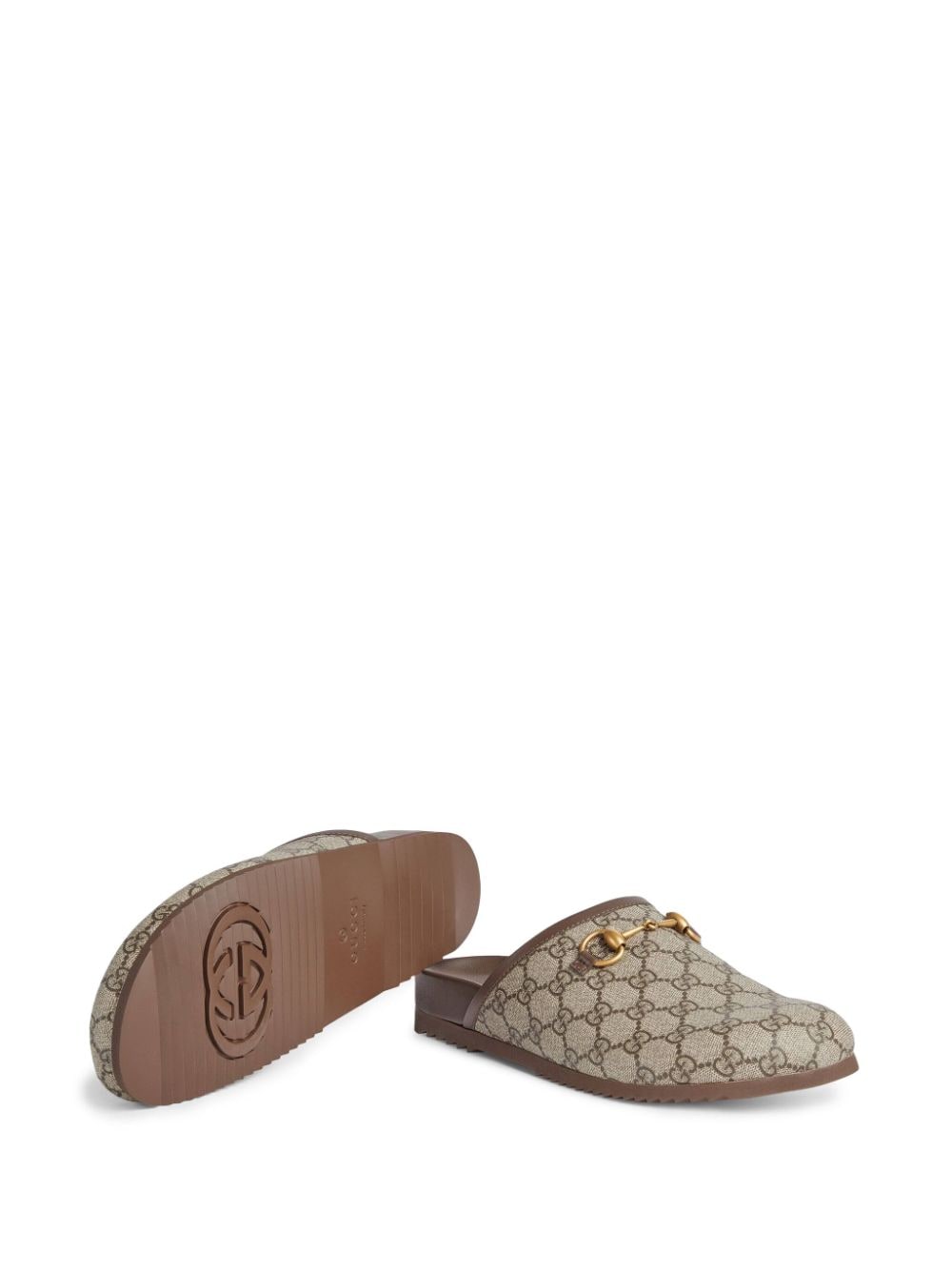 Gvc*1 Horsebit Bag Dupe GG-canvas horsebit-detail slippers - Cola