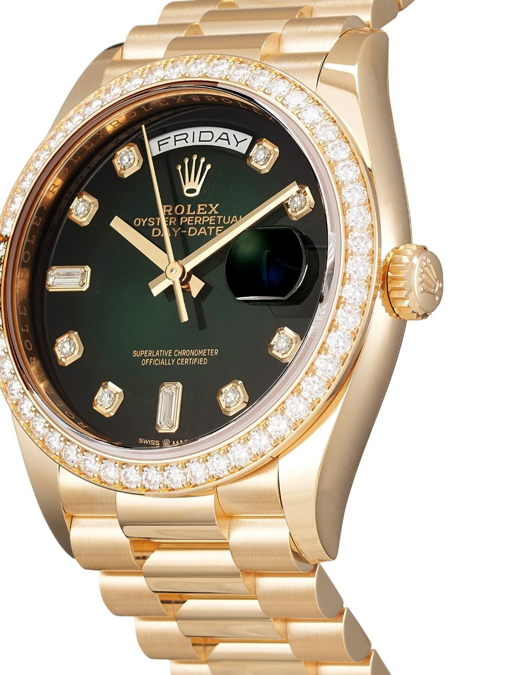 Replica R01ex Day Date M128348RBR-0035 1:1 Best Edition EW Factory Gradient Green Dial